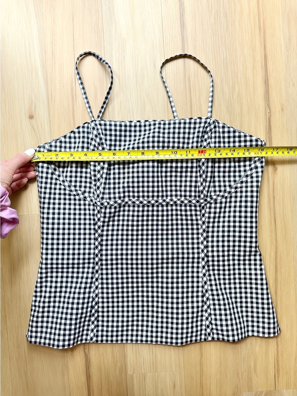 White House Black Market 10 Gingham Corset Top Bustier Bodice Removable Strap - Picture 4 of 8